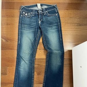 True Religion dark stretch Rhinestone low rise